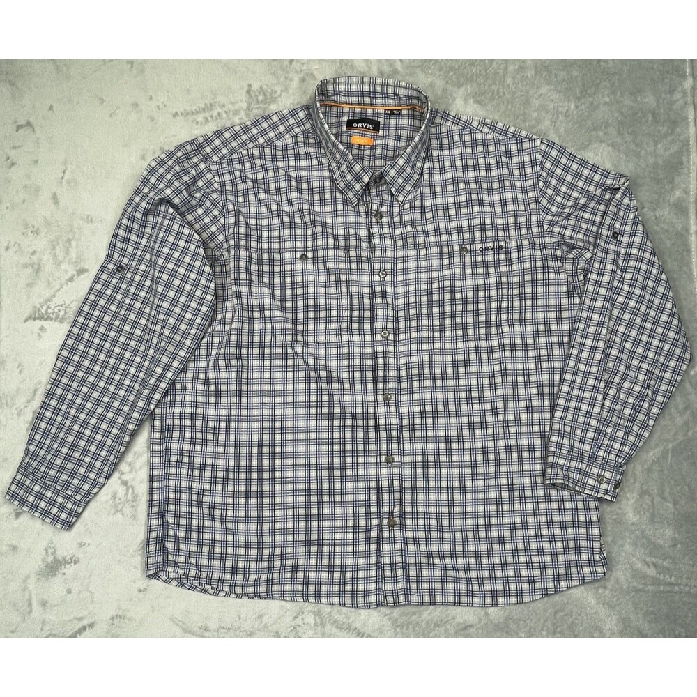 Orvis Men’s Active Fit Long Sleeve Plaid Shirt Size XXL